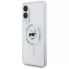 Karl Lagerfeld Button Choupette Head Printed Logo Case MagSafe per Samsung Galaxy S25 Edge bianco