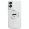 Karl Lagerfeld Button Choupette Head Printed Logo Case MagSafe per Samsung Galaxy S25 Edge bianco