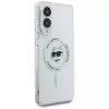 Karl Lagerfeld Button Choupette Head Printed Logo Case MagSafe per Samsung Galaxy S25 Edge bianco