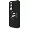 KARL LAGERFELD Silicone Double Heads and Circle MagSafe Case per Samsung Galaxy S25 Edge, nero