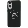 KARL LAGERFELD Silicone Double Heads and Circle MagSafe Case per Samsung Galaxy S25 Edge, nero