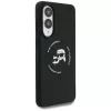 KARL LAGERFELD Silicone Double Heads and Circle MagSafe Case per Samsung Galaxy S25 Edge, nero