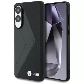 BMW pelle Oversized Stripes Case MagSafe per Samsung Galaxy S25 Edge nero