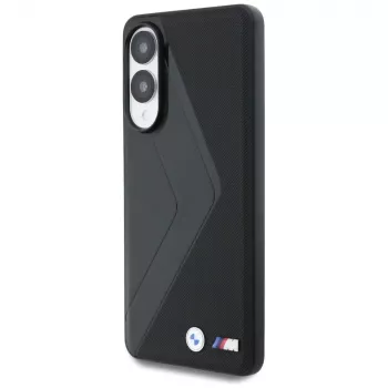 BMW pelle Oversized Stripes Case MagSafe per Samsung Galaxy S25 Edge nero