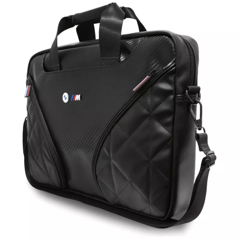 BMW Carbon Pockets & Metal Logo zaino per laptop 16 pollici nero