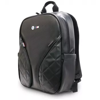 BMW Carbon Pockets & Metal Logo zaino per laptop 16 nero