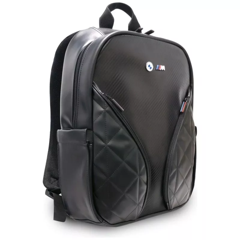 BMW Carbon Pockets & Metal Logo zaino per laptop 16 nero