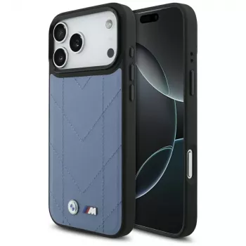 BMW M Quilted Logo Case MagSafe per iPhone 17 Pro Max blu