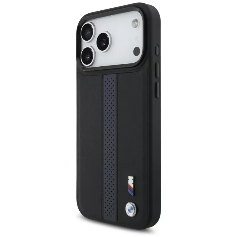 BMW M Perforated Stripe Logo Case MagSafe per iPhone 17 Pro Max blu