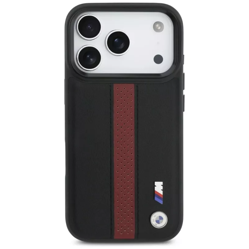 BMW M Perforated Stripe Logo Case MagSafe per iPhone 17 Pro rosso