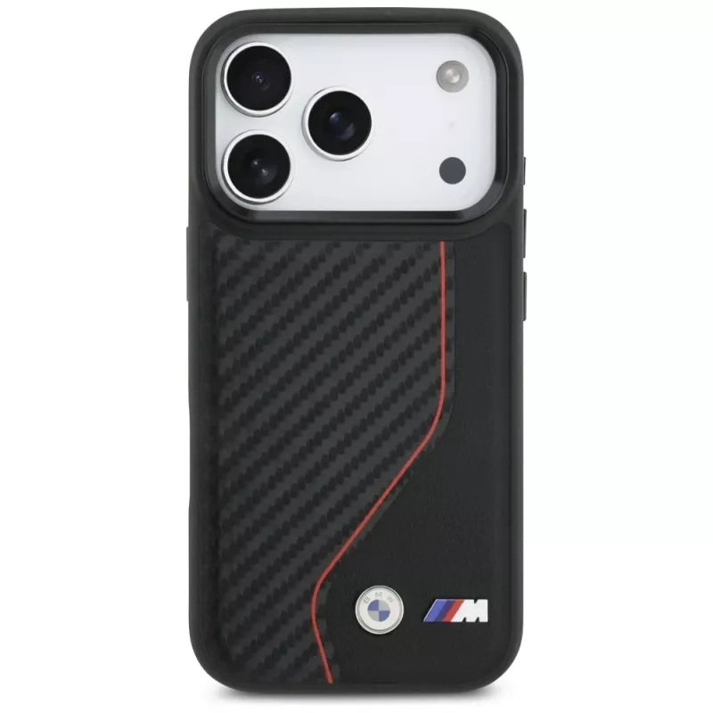 BMW M Carbon Line & Logo Case MagSafe per Apple iPhone 17 Pro rosso