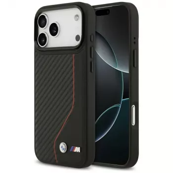 BMW M Carbon Line & Logo Case MagSafe per iPhone 17 Pro Max rosso