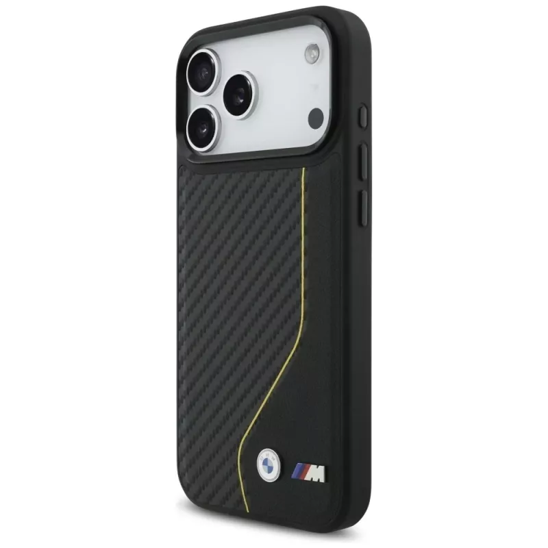 BMW M Carbon Line & Logo Case MagSafe per iPhone 17 Pro Max giallo