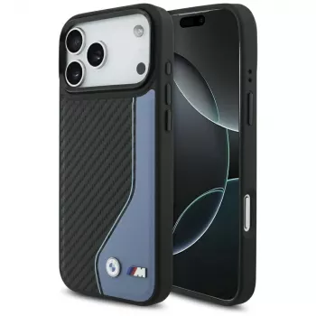 Custodia MagSafe BMW M Carbon Logo per iPhone 17 Pro Max blu