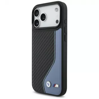 Custodia MagSafe BMW M Carbon Logo per iPhone 17 Pro Max blu