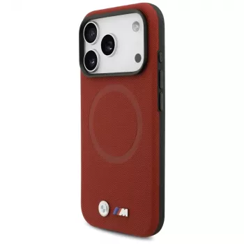 Custodia MagSafe BMW M Series Metal Logo per Apple iPhone 17 Pro, rosso