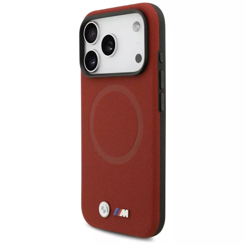 Custodia MagSafe BMW M Series Metal Logo per Apple iPhone 17 Pro, rosso