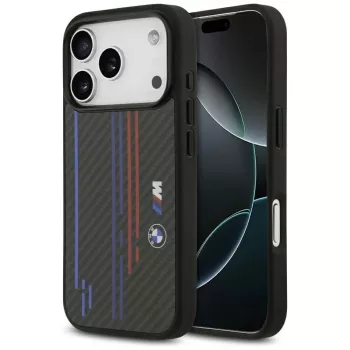 Custodia MagSafe BMW M Kevlar Lines & Logo per iPhone 17 Pro nero