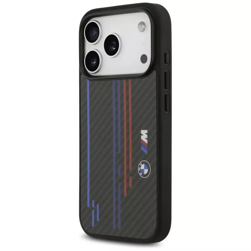 Custodia MagSafe BMW M Kevlar Lines & Logo per iPhone 17 Pro nero