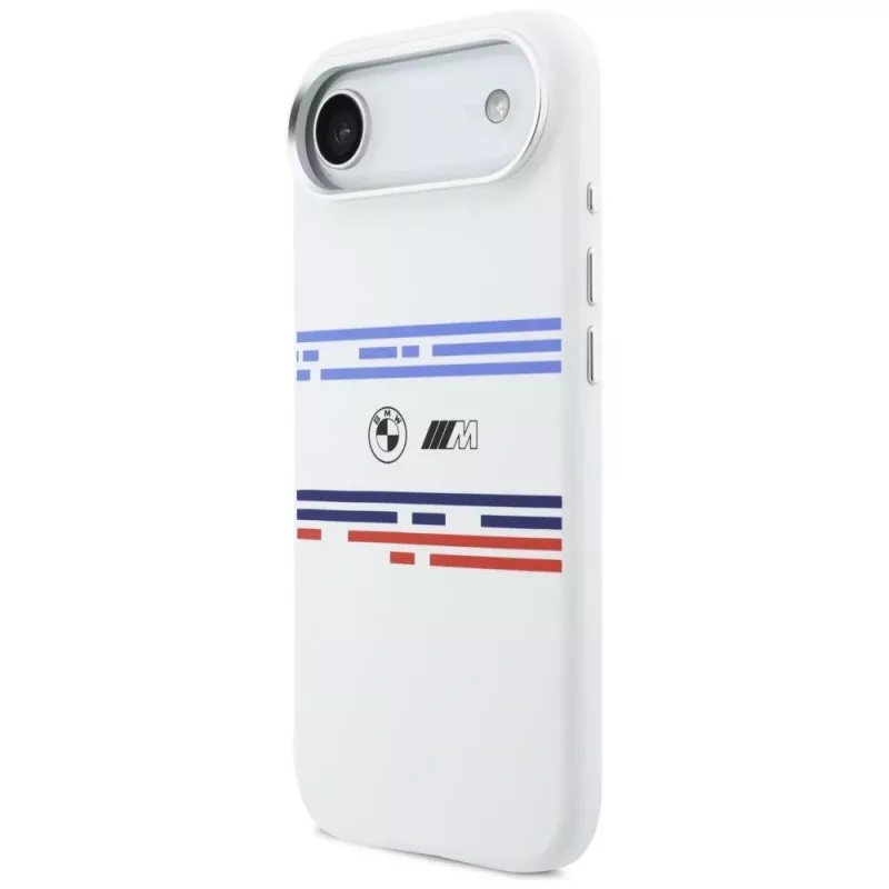 Custodia MagSafe BMW M Silicon Horizontal Line per iPhone Air bianco
