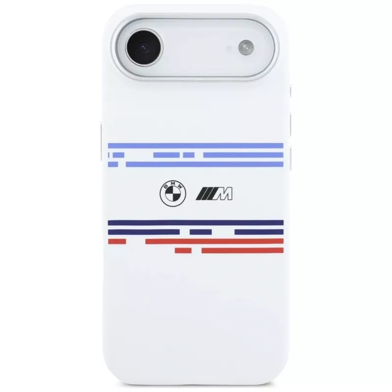 Custodia MagSafe BMW M Silicon Horizontal Line per iPhone Air bianco