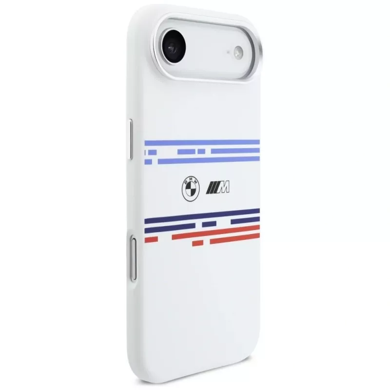 Custodia MagSafe BMW M Silicon Horizontal Line per iPhone Air bianco