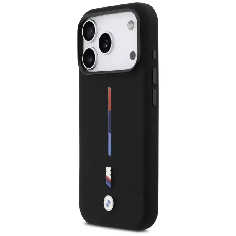 Custodia MagSafe BMW M Silicon Tricolor Line per iPhone 17 Pro nero