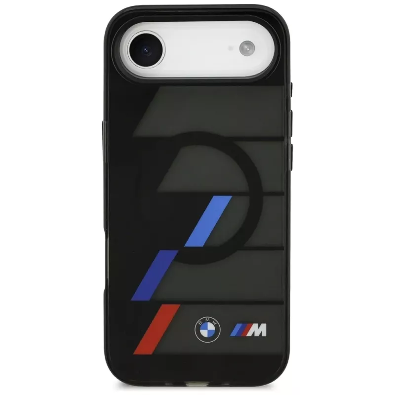BMW M IML Metal Buttons Tricolor Lines custodia MagSafe per Apple iPhone Air, nera