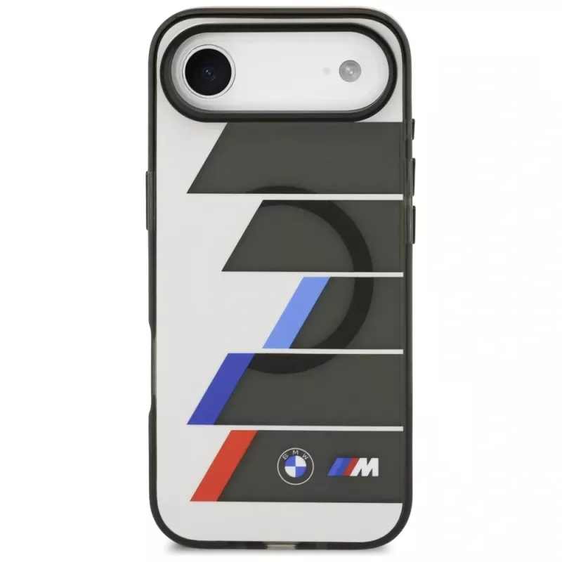 Custodia MagSafe BMW M IML Metal Buttons Tricolor Lines per iPhone Air, antracite