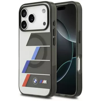 Custodia MagSafe BMW M IML Metal Buttons Tricolor Lines per Apple iPhone 17 Pro, antracite