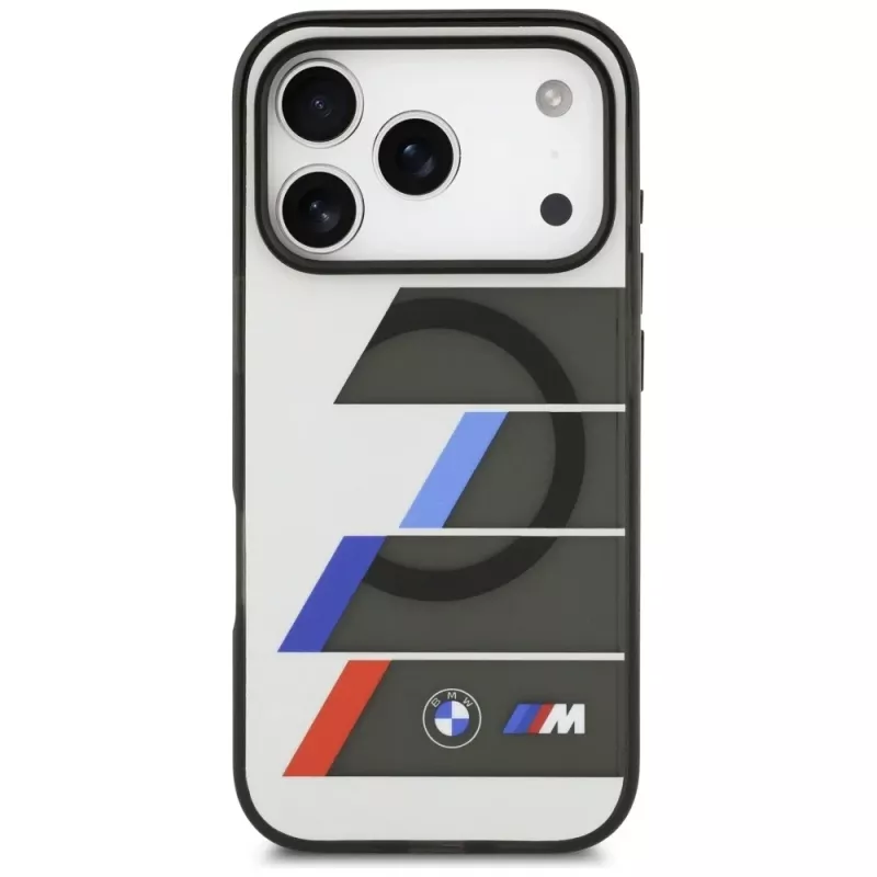 Custodia MagSafe BMW M IML Metal Buttons TricolorLines per iPhone 17 Pro Max antracite