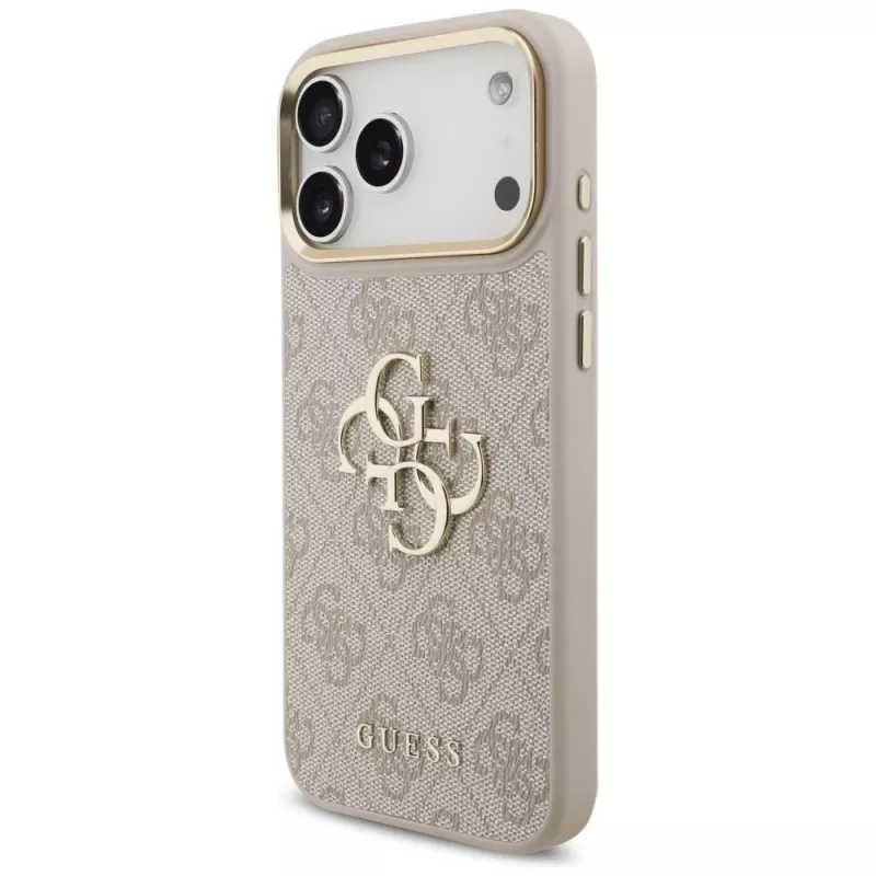 Custodia protettiva Guess 4G Big Classic Logo Big Strap Metal Buttons per iPhone 17 Pro Max, rosa