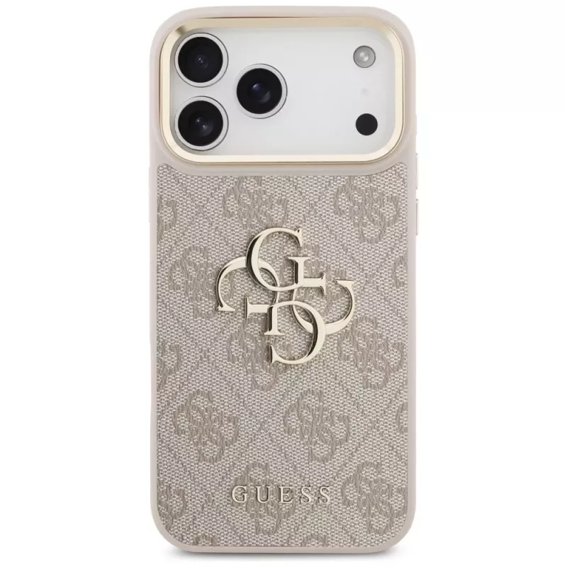 Custodia protettiva Guess 4G Big Classic Logo Big Strap Metal Buttons per iPhone 17 Pro Max, rosa