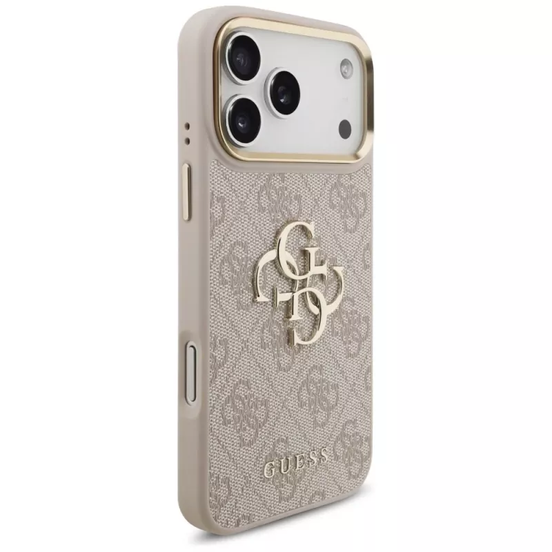 Custodia protettiva Guess 4G Big Classic Logo Big Strap Metal Buttons per iPhone 17 Pro Max, rosa