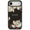 Custodia MagSafe Guess Grained Flowers Classic Logo per Apple iPhone Air - nero
