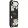 Custodia MagSafe Guess Grained Flowers Classic Logo per Apple iPhone Air - nero