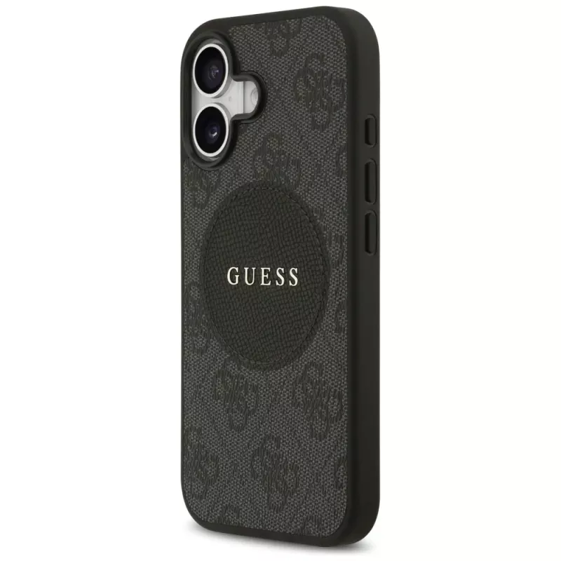 Custodia MagSafe Guess 4G Circle Classic Logo per iPhone 17 (nero)