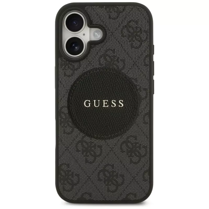 Custodia MagSafe Guess 4G Circle Classic Logo per iPhone 17 (nero)