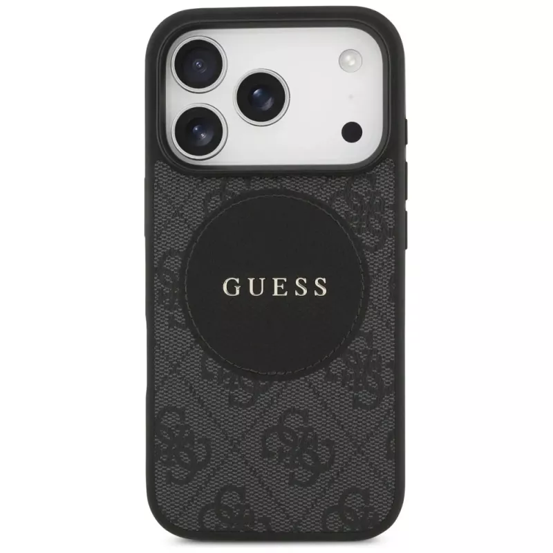 Custodia MagSafe Guess 4G Circle Classic Logo per iPhone 17 Pro (nero)