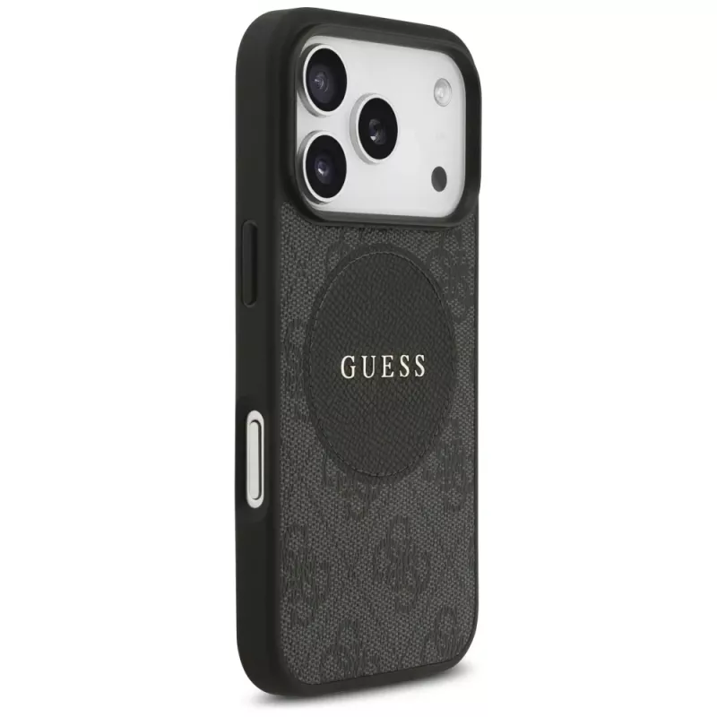 Custodia MagSafe Guess 4G Circle Classic Logo per iPhone 17 Pro (nero)