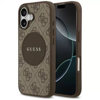Custodia MagSafe Guess 4G Circle Classic Logo per Apple iPhone 17 - marrone
