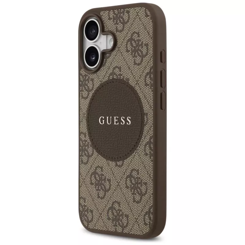 Custodia MagSafe Guess 4G Circle Classic Logo per Apple iPhone 17 - marrone
