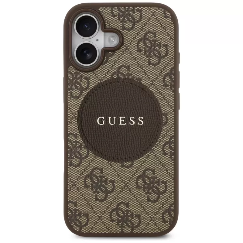 Custodia MagSafe Guess 4G Circle Classic Logo per Apple iPhone 17 - marrone