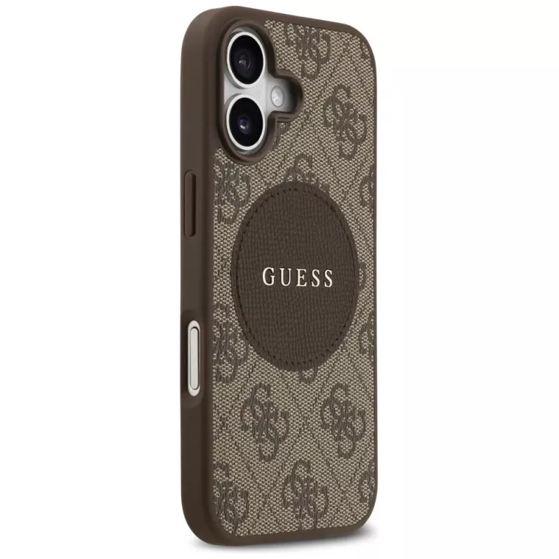 Custodia MagSafe Guess 4G Circle Classic Logo per Apple iPhone 17 - marrone