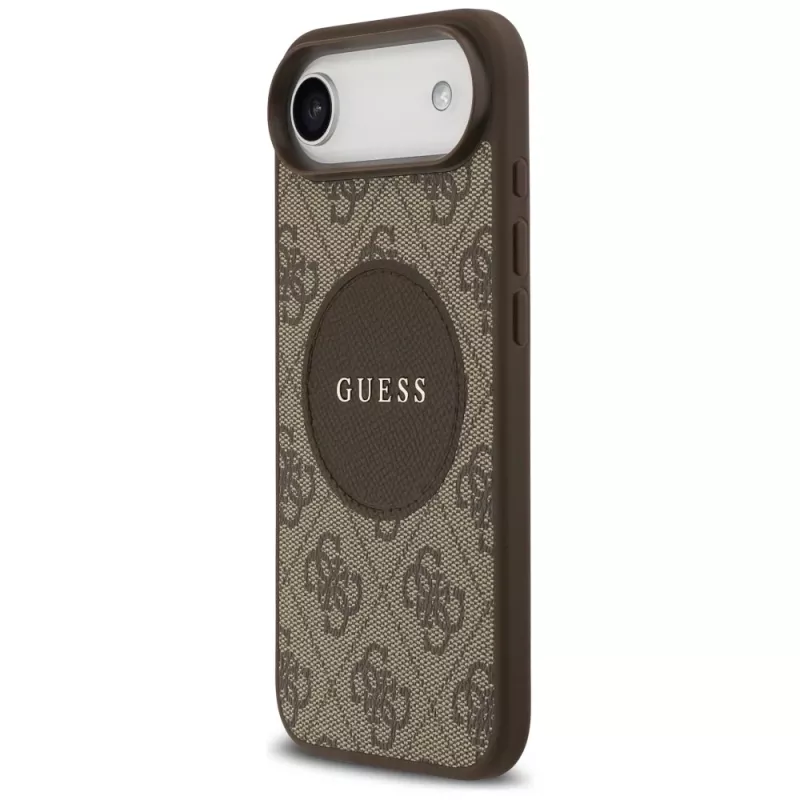 Custodia MagSafe Guess 4G Circle Classic Logo per iPhone Air, marrone