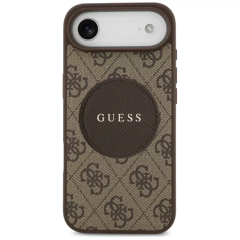 Custodia MagSafe Guess 4G Circle Classic Logo per iPhone Air, marrone
