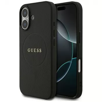 Custodia MagSafe Guess Grained Ring per iPhone 17 - nero