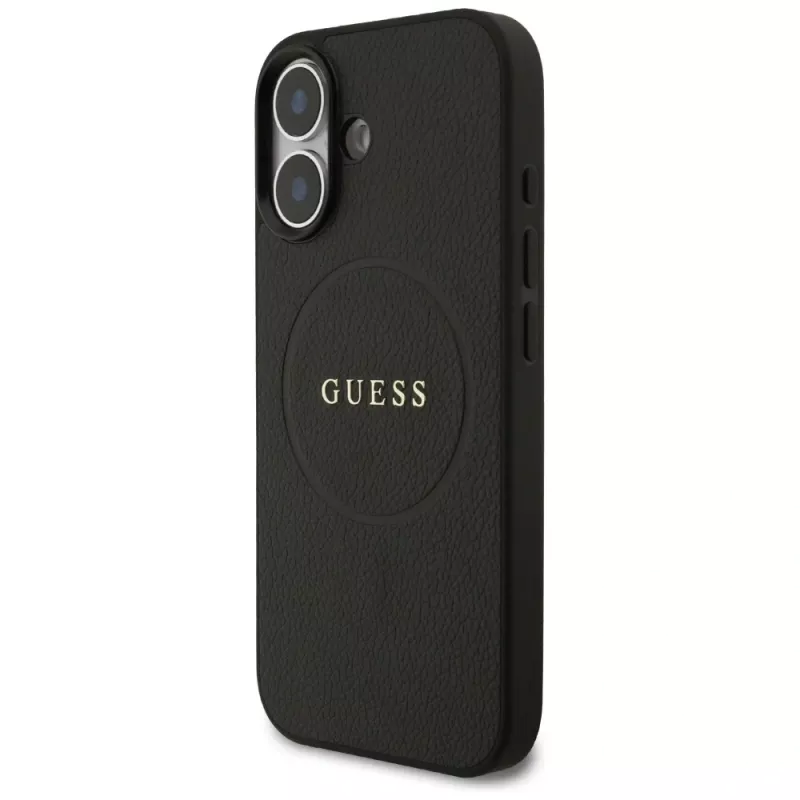Custodia MagSafe Guess Grained Ring per iPhone 17 - nero