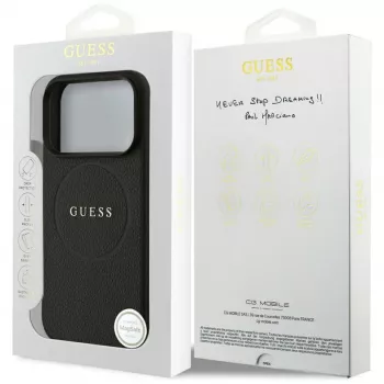 Custodia MagSafe Guess Grained Ring per iPhone 17 Pro (nero)
