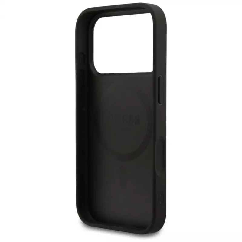 Custodia MagSafe Guess Grained Ring per iPhone 17 Pro (nero)